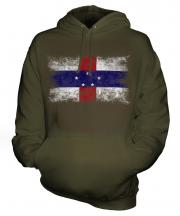 Netherlands Antilles Distressed Flag Unisex Adult Hoodie