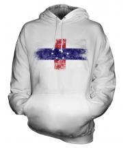 Netherlands Antilles Distressed Flag Unisex Adult Hoodie