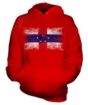 Netherlands Antilles Distressed Flag Unisex Adult Hoodie