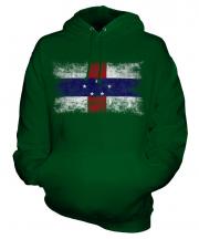 Netherlands Antilles Distressed Flag Unisex Adult Hoodie