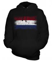 Netherlands Distressed Flag Unisex Adult Hoodie