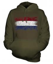 Netherlands Distressed Flag Unisex Adult Hoodie