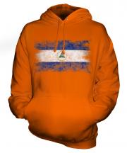 Nicaragua Distressed Flag Unisex Adult Hoodie