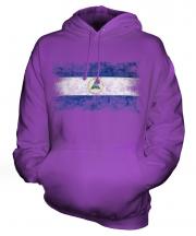 Nicaragua Distressed Flag Unisex Adult Hoodie