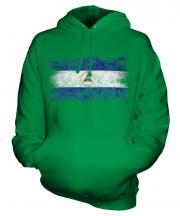 Nicaragua Distressed Flag Unisex Adult Hoodie