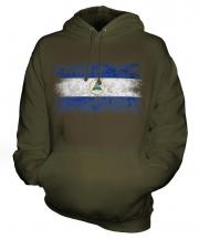 Nicaragua Distressed Flag Unisex Adult Hoodie
