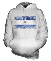 Nicaragua Distressed Flag Unisex Adult Hoodie