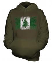 Norfolk Island Distressed Flag Unisex Adult Hoodie