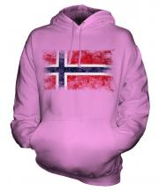 Norway Distressed Flag Unisex Adult Hoodie