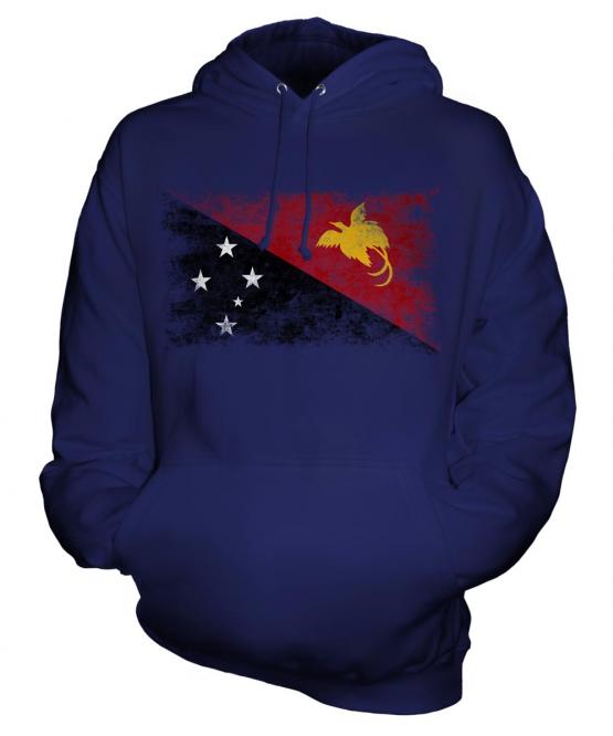 Papua New Guinea Distressed Flag Unisex Adult Hoodie
