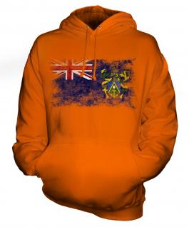 Pitcairn Islands Distressed Flag Unisex Adult Hoodie