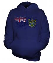 Pitcairn Islands Distressed Flag Unisex Adult Hoodie