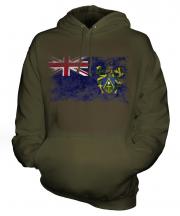 Pitcairn Islands Distressed Flag Unisex Adult Hoodie