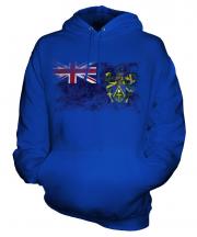 Pitcairn Islands Distressed Flag Unisex Adult Hoodie