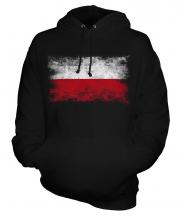 Poland Distressed Flag Unisex Adult Hoodie