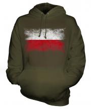 Poland Distressed Flag Unisex Adult Hoodie