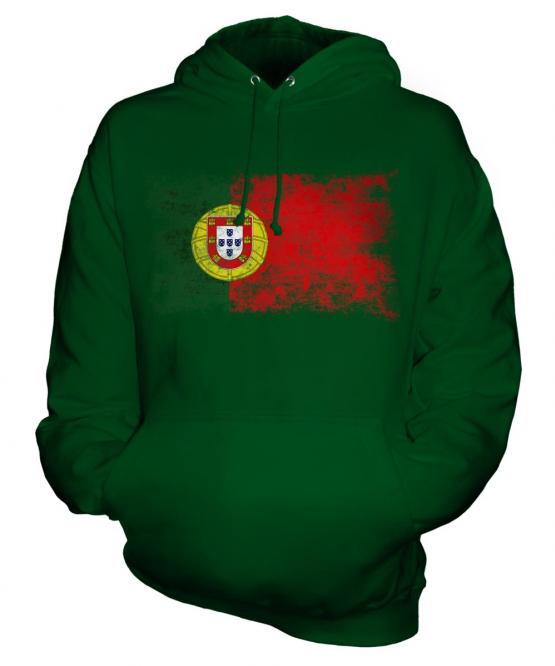 Portugal Distressed Flag Unisex Adult Hoodie