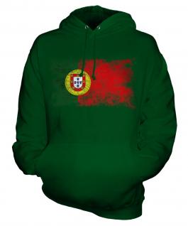 Portugal Distressed Flag Unisex Adult Hoodie