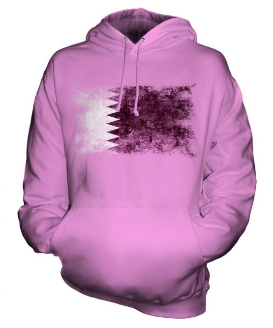 Qatar Distressed Flag Unisex Adult Hoodie
