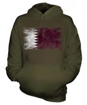 Qatar Distressed Flag Unisex Adult Hoodie