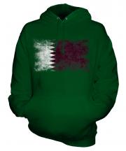 Qatar Distressed Flag Unisex Adult Hoodie