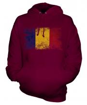 Romania Distressed Flag Unisex Adult Hoodie