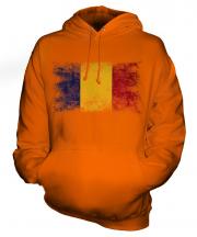 Romania Distressed Flag Unisex Adult Hoodie