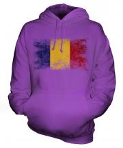 Romania Distressed Flag Unisex Adult Hoodie