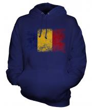 Romania Distressed Flag Unisex Adult Hoodie