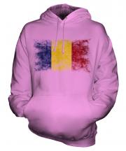 Romania Distressed Flag Unisex Adult Hoodie