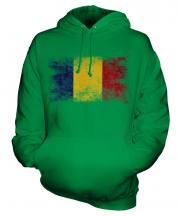 Romania Distressed Flag Unisex Adult Hoodie