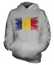 Romania Distressed Flag Unisex Adult Hoodie