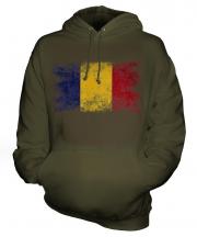 Romania Distressed Flag Unisex Adult Hoodie