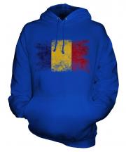 Romania Distressed Flag Unisex Adult Hoodie