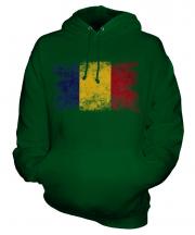 Romania Distressed Flag Unisex Adult Hoodie