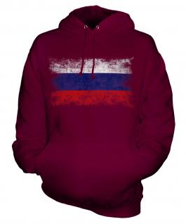 Russia Distressed Flag Unisex Adult Hoodie