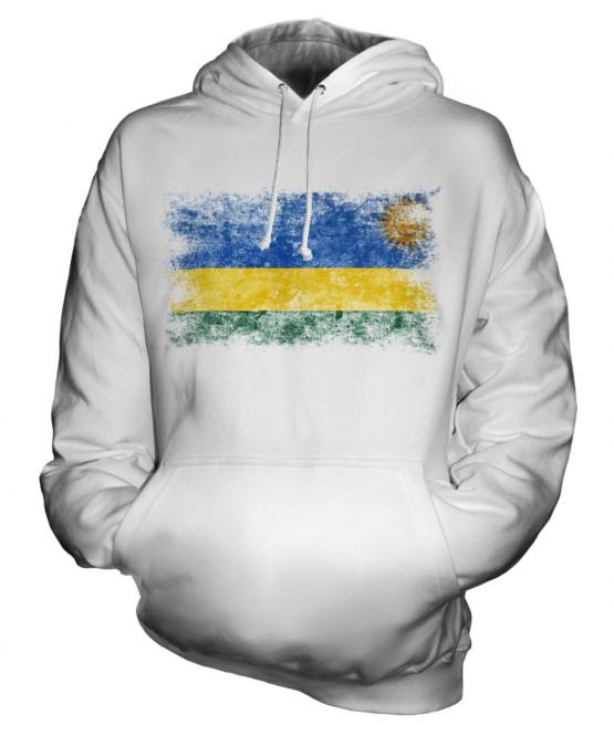 Rwanda Distressed Flag Unisex Adult Hoodie