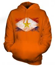 Saba Distressed Flag Unisex Adult Hoodie