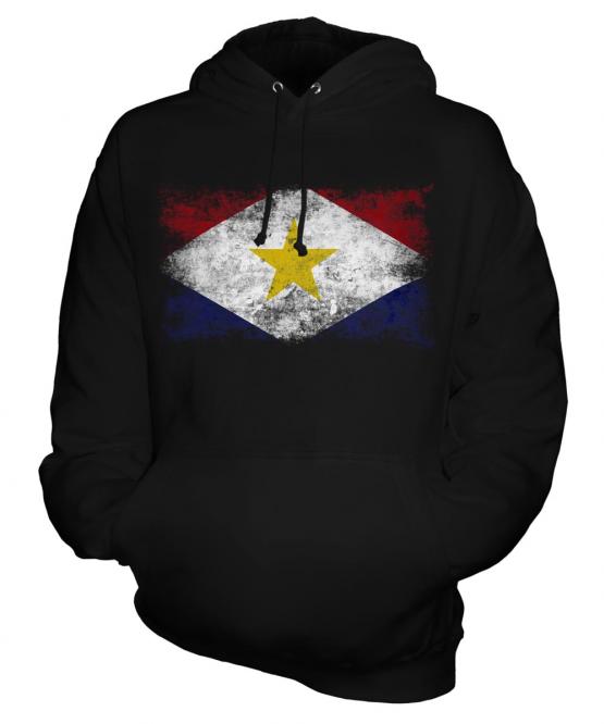 Saba Distressed Flag Unisex Adult Hoodie