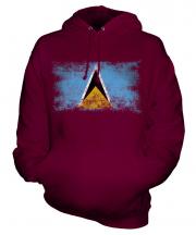 Saint Lucia Distressed Flag Unisex Adult Hoodie