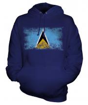 Saint Lucia Distressed Flag Unisex Adult Hoodie
