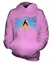 Saint Lucia Distressed Flag Unisex Adult Hoodie