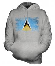 Saint Lucia Distressed Flag Unisex Adult Hoodie