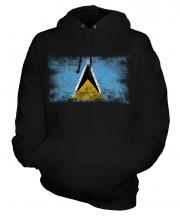 Saint Lucia Distressed Flag Unisex Adult Hoodie