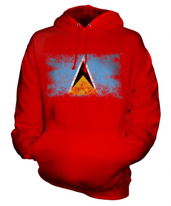Saint Lucia Distressed Flag Unisex Adult Hoodie