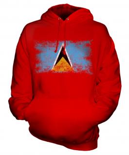Saint Lucia Distressed Flag Unisex Adult Hoodie