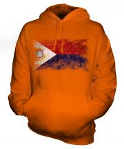 Saint Martin Distressed Flag Unisex Adult Hoodie