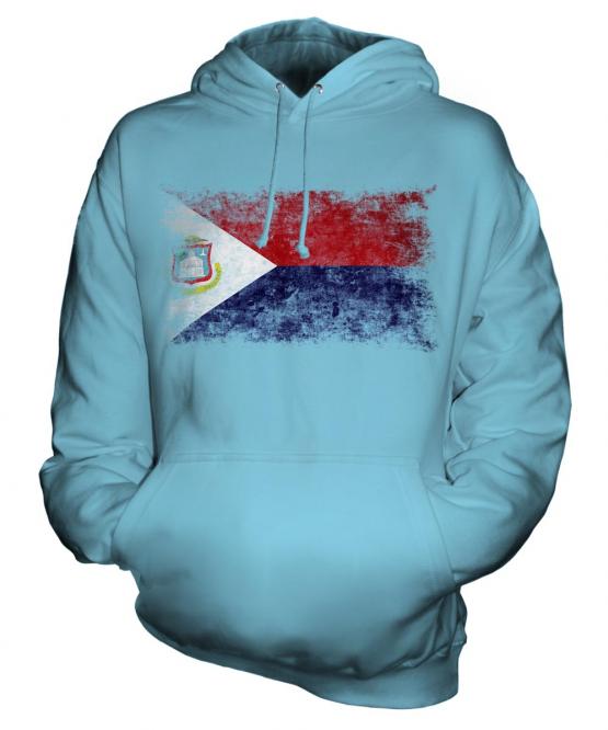 Saint Martin Distressed Flag Unisex Adult Hoodie
