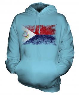 Saint Martin Distressed Flag Unisex Adult Hoodie