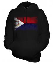 Saint Martin Distressed Flag Unisex Adult Hoodie